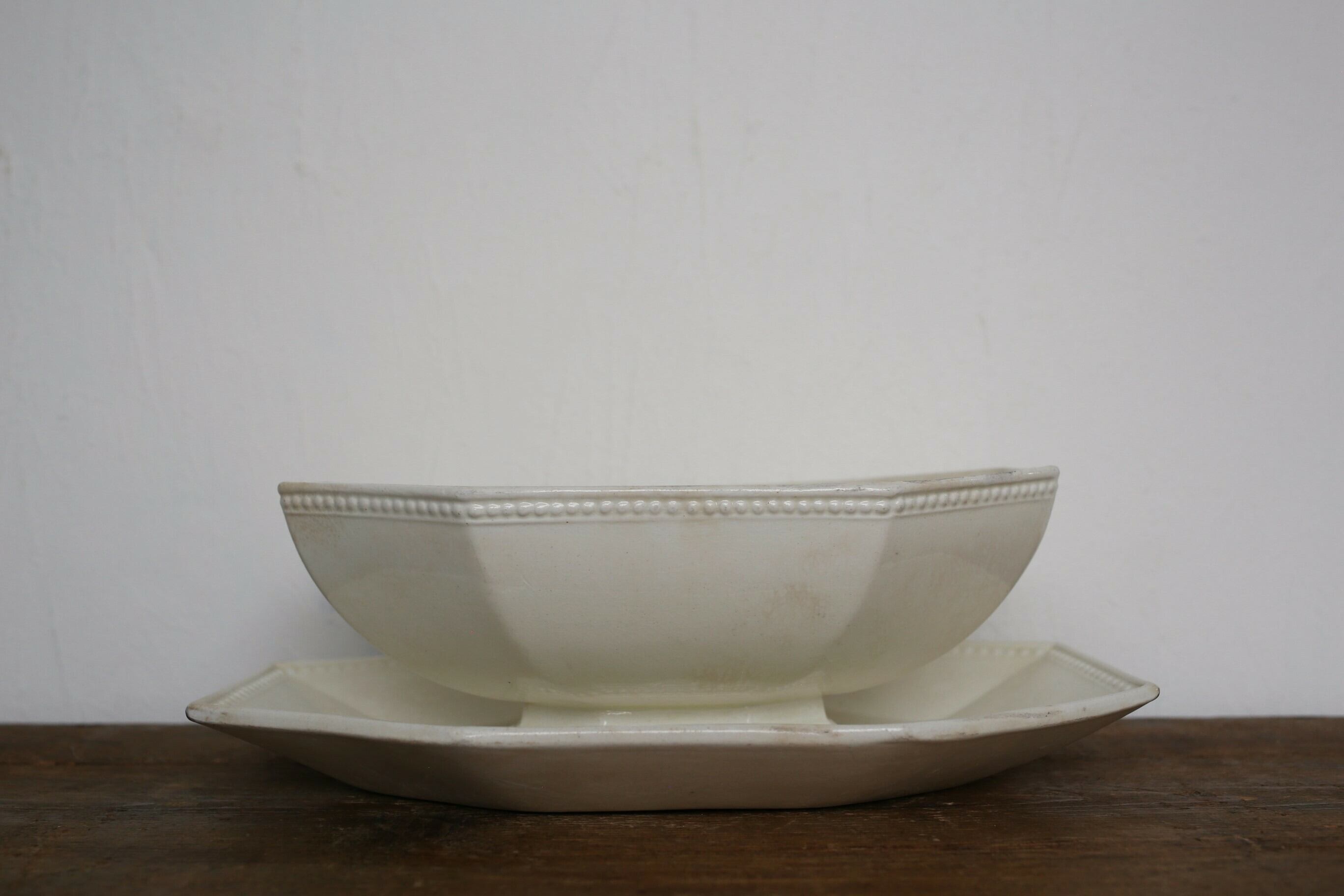 フランス アンティーク Creil et Montrereau クレイユモントロー オクトゴナル ソーシエ―ル