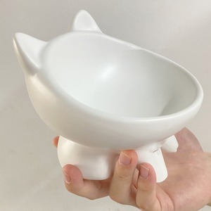 【GOODS】9色展開食べやすい傾斜のついたネコ型フードボウル