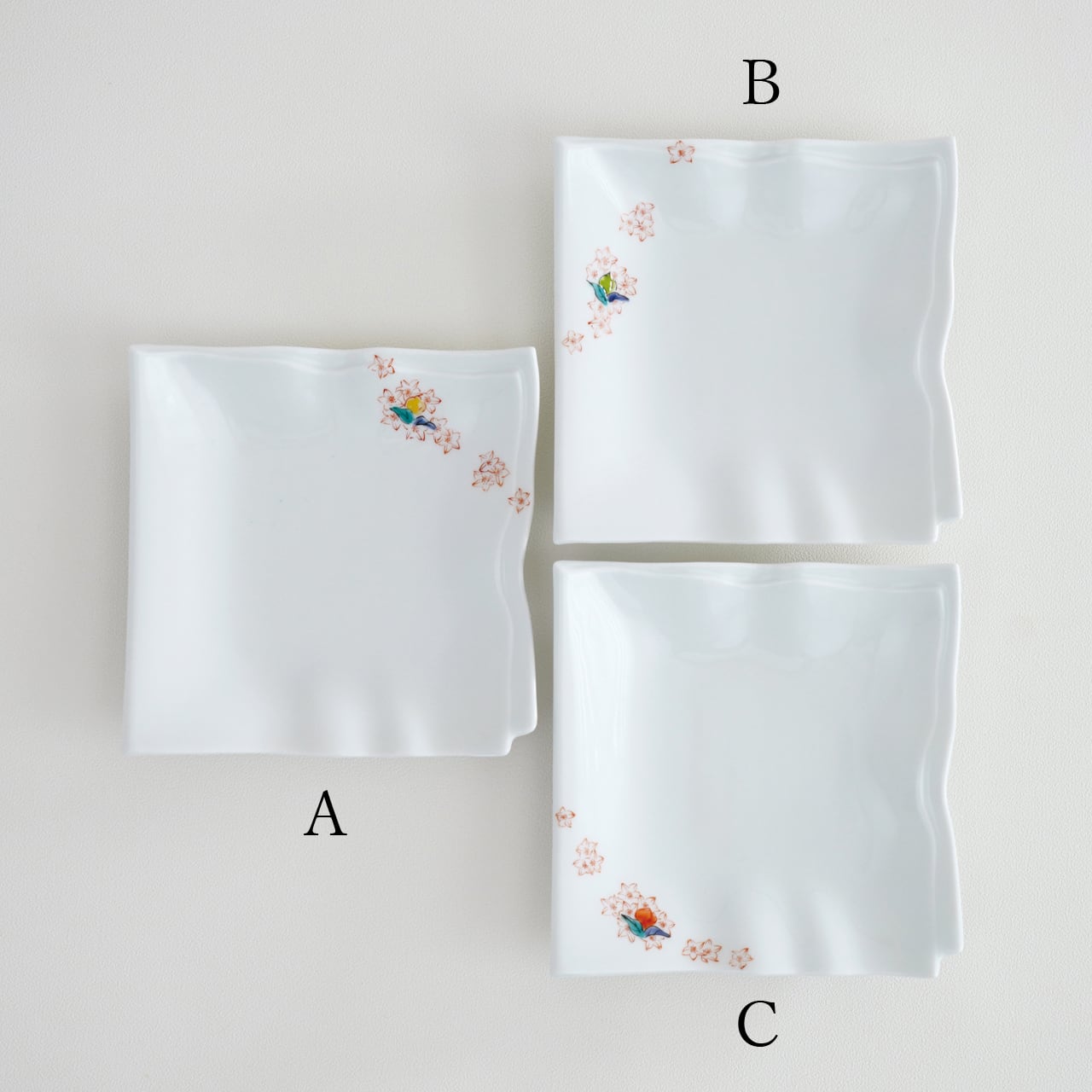 桃花文 銘々皿（1枚） | 肥前赤絵窯元 鷹巣