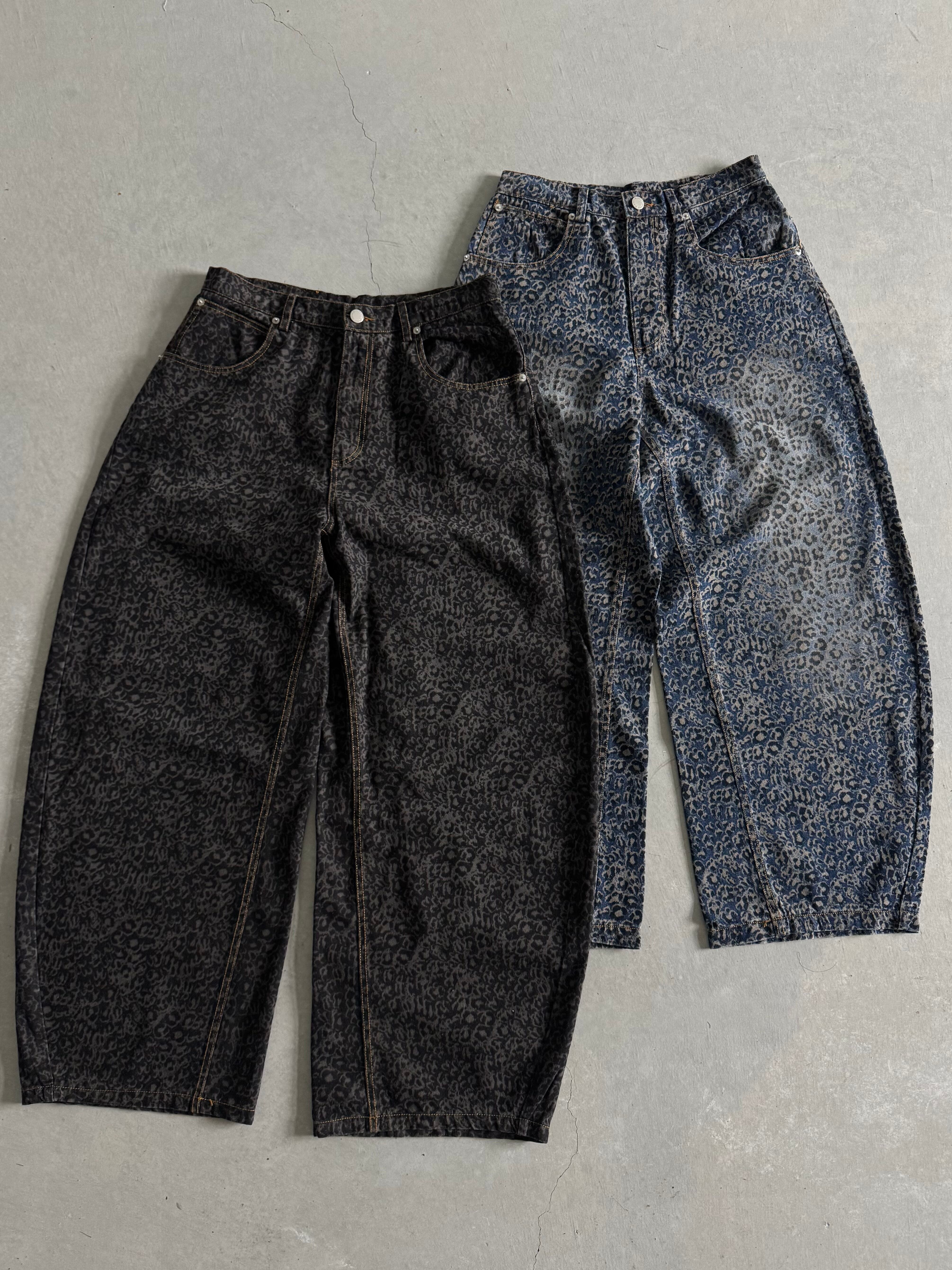 leopard denim black 再販 (LT-003) | little36