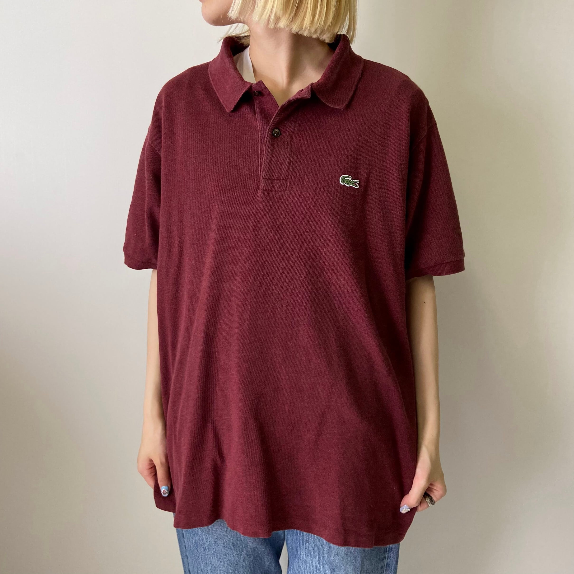 新入荷SALE対象外】LACOSTE ラコステ ポロシャツ メンズX? 古着 ワイン 