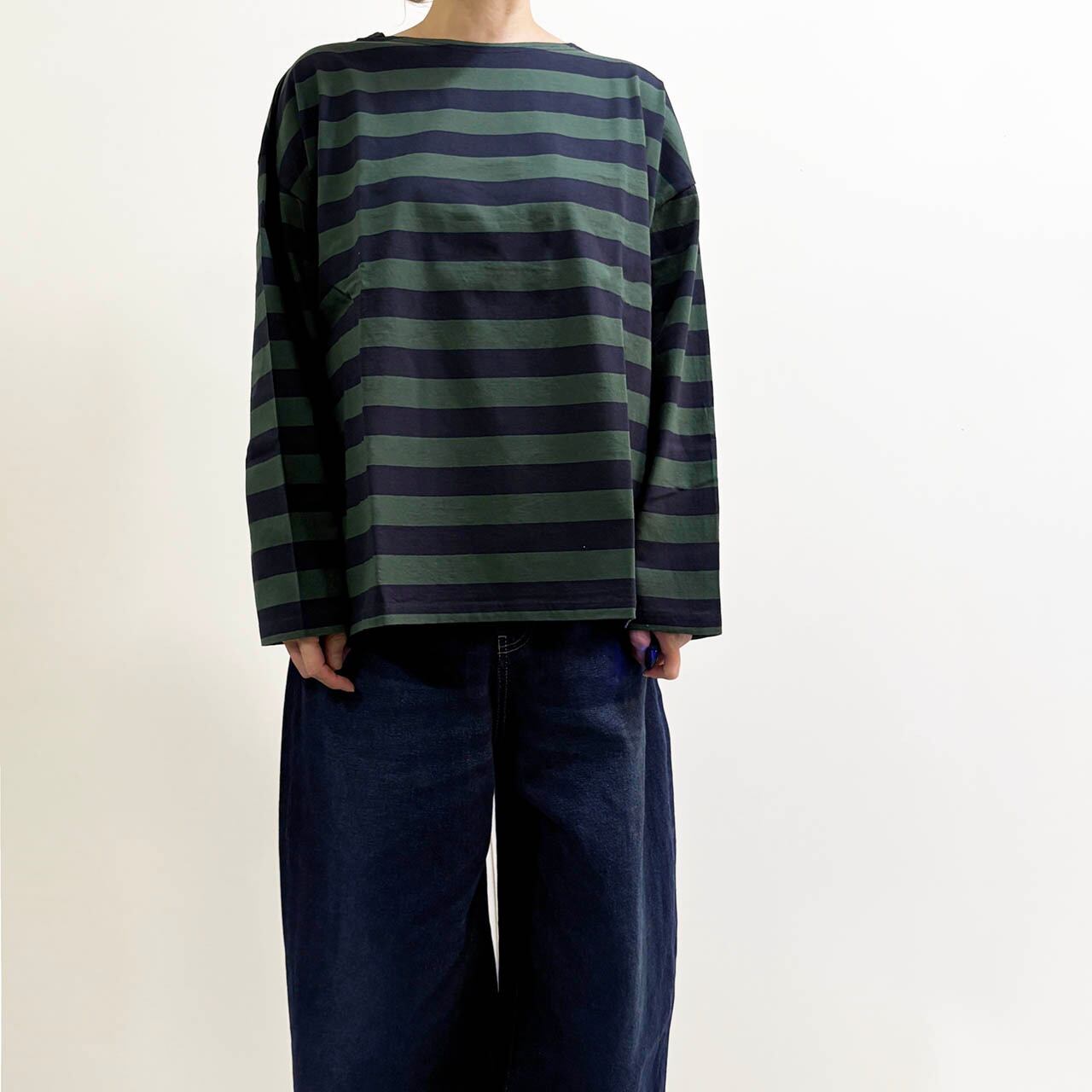 ICHI イチ PULLOVER BORDER L/S TEE 260446 ボーダー長袖T