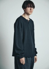 【is-ness】Thermal Henley Long-sleeve Shirt
