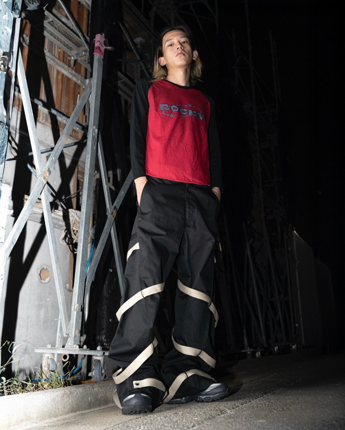 YUKI HASHIMOTO | TWISTED BONDAGE WORK PANTS | BLACK | HOWDAY