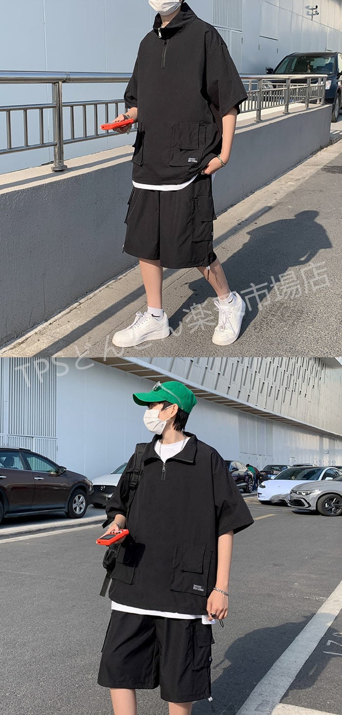 セットアップ メンズ 夏 半袖 上下セット 大きいサイズ Tシャツ