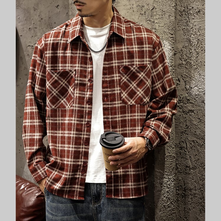 ツイルチェックシャツ 2色 G00123