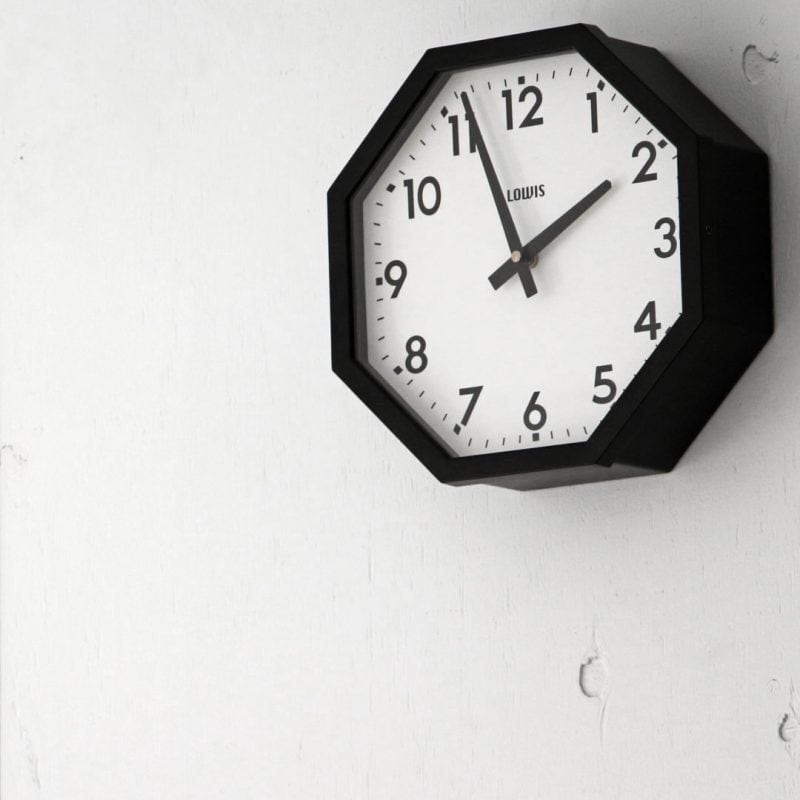 Lowis Octagon Clock “Black”/ウォールクロック/壁掛け時計/インテリア