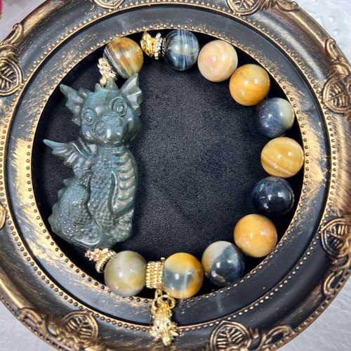 【ラブラドライト ベビードラゴン ブレスレット 】‪‪❤︎‬送料無料‪‪❤︎‬天然石 パワーストーン