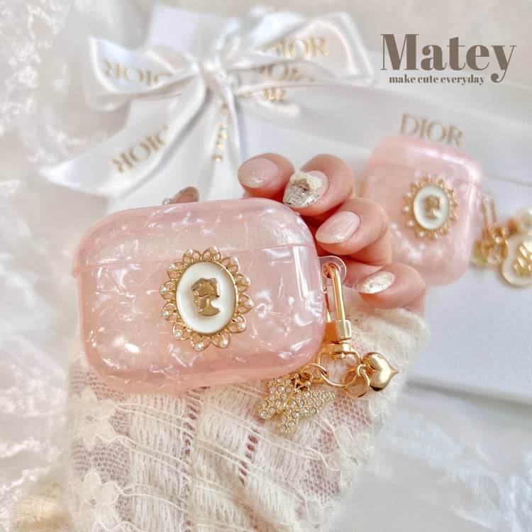 Matey original♡ フレンチカメオピンクAirPodsケース | Matey