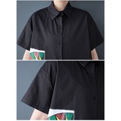 アート柄 シャツワンピース  30077