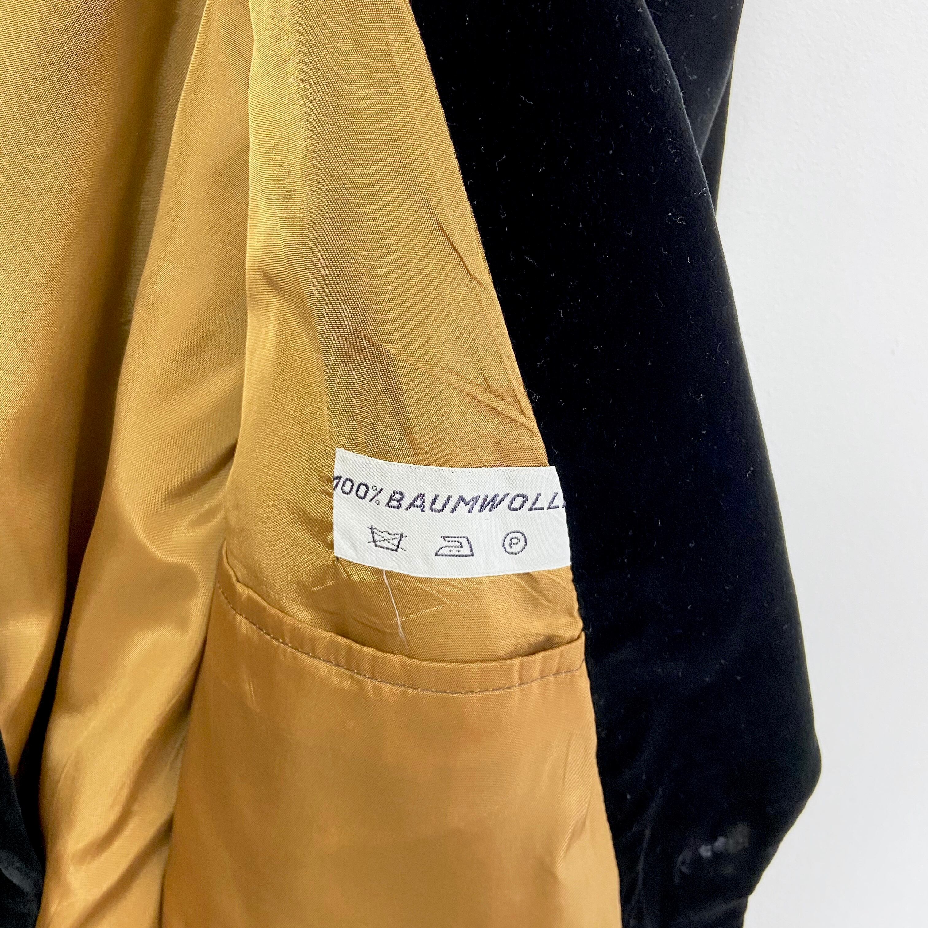 1139. 1970's Euro velvet tailored jacket black 70s 70年代 ベロア