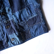 KUON / Vintage Boro Patchwork V-neck Jacket