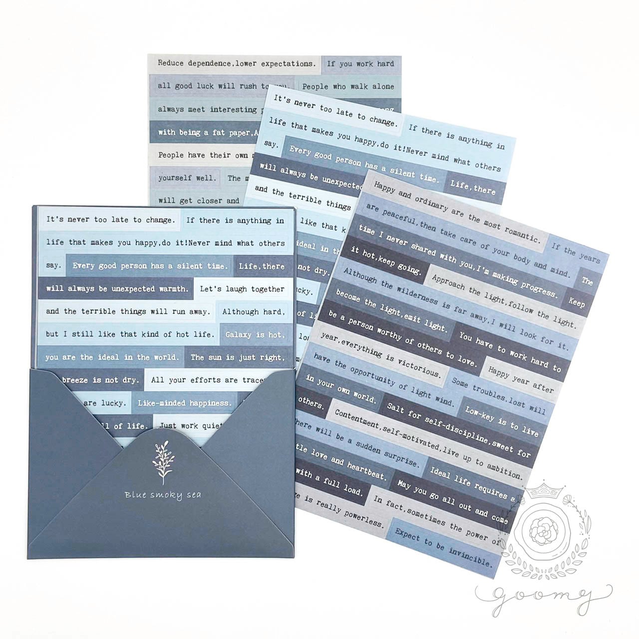 英文グラデーションシールシート ブルー<S192>