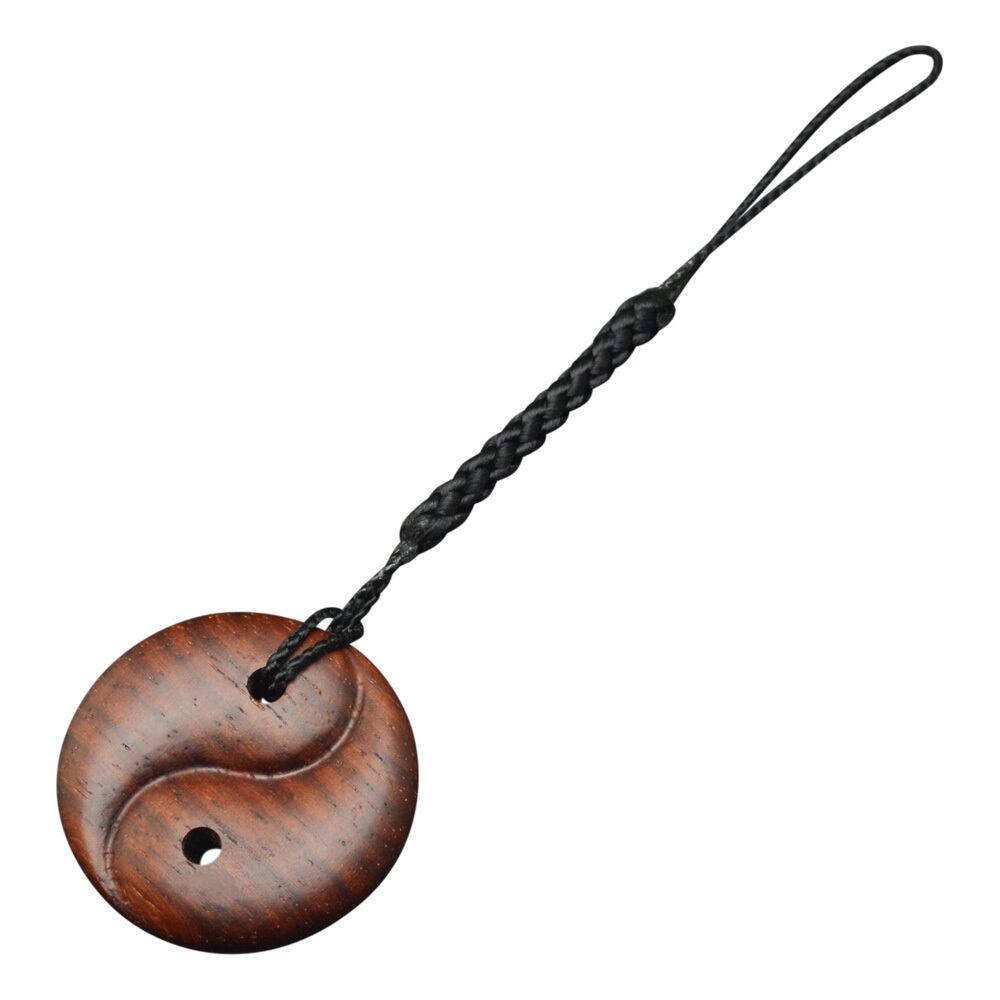 本紫檀 陰陽 ストラップ 根付 Sサイズ