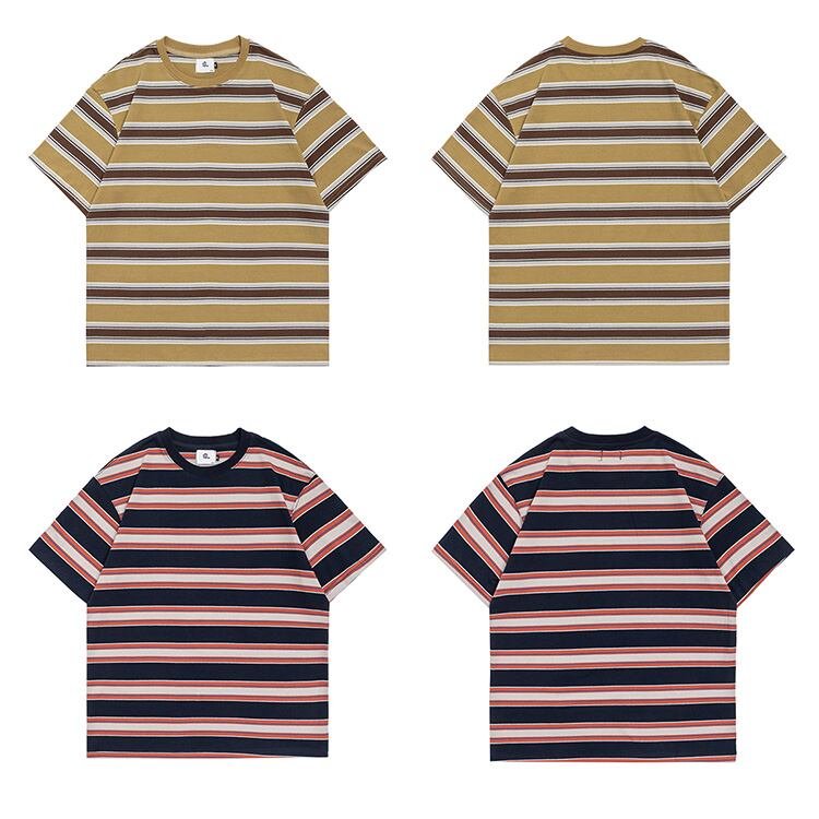 ★ROUND NECK STRIPE T-SHIRT　　　A0655