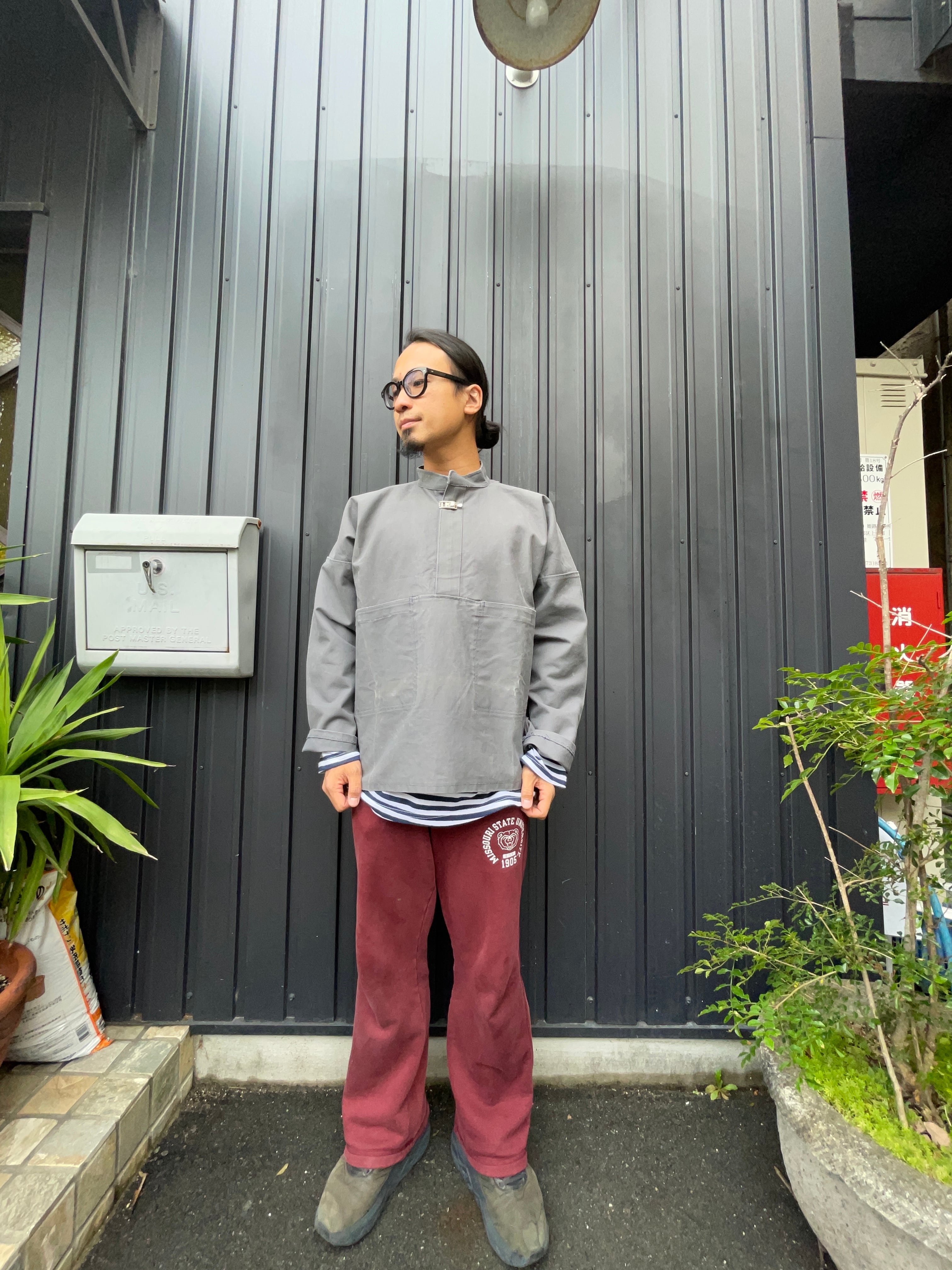 Italian NAVY Smock PullOver Jacket col Gray イタリア海軍 イタリア 