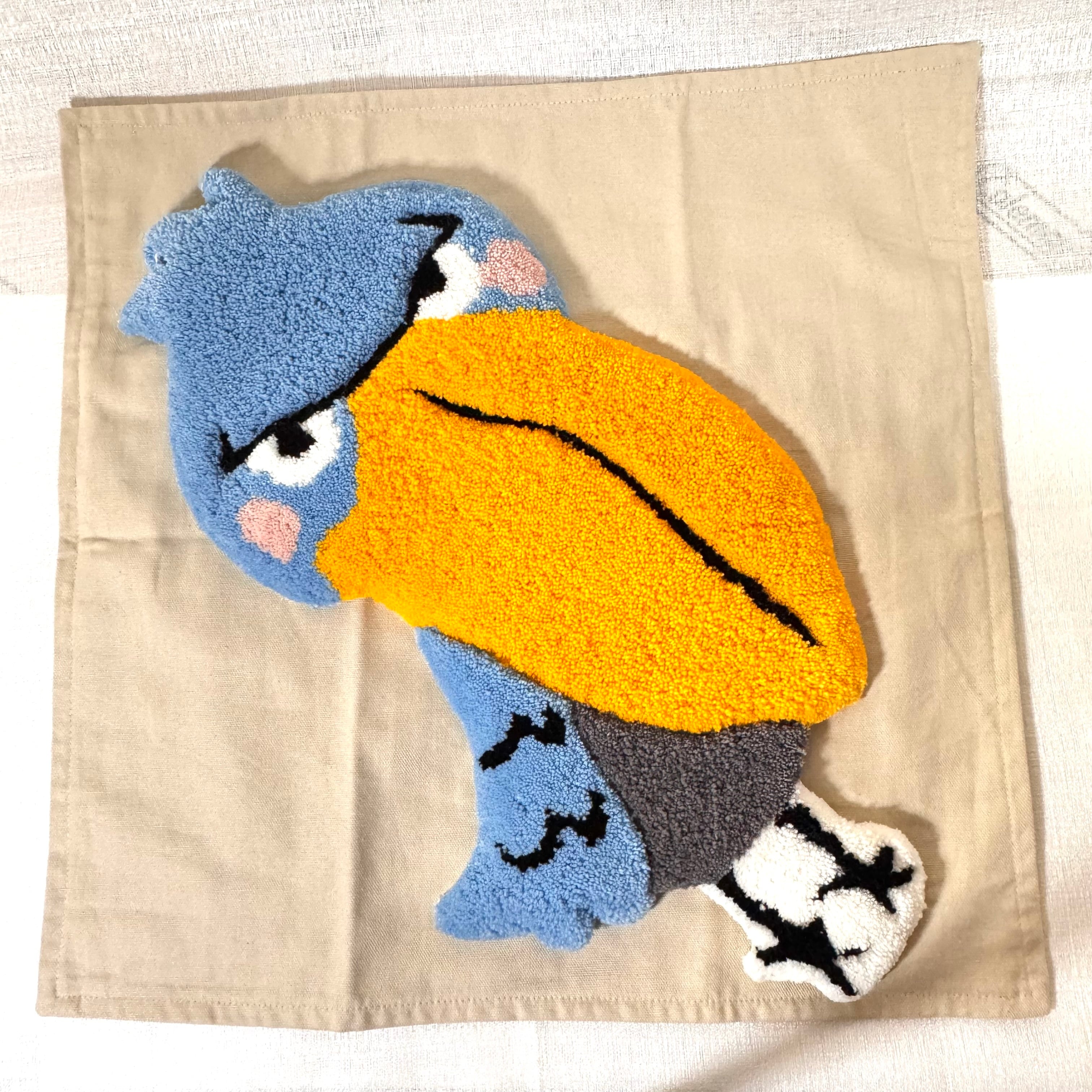 デカデカ！全身ハシビロコウさんのクッションカバー | Mofu Rug（モフ