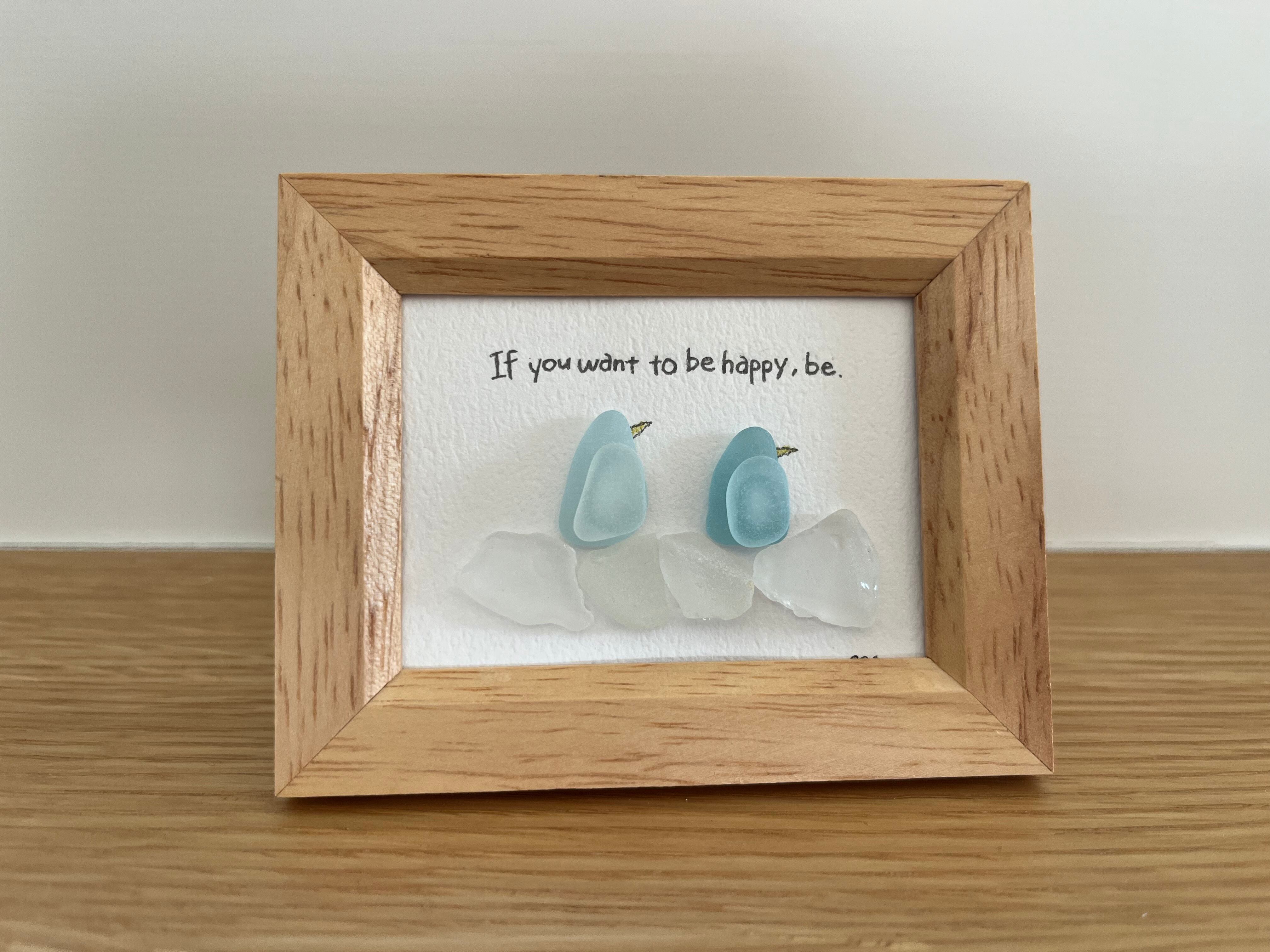 ②新作【sea*happiness】海からの贈り物 話し シーグラスアート 