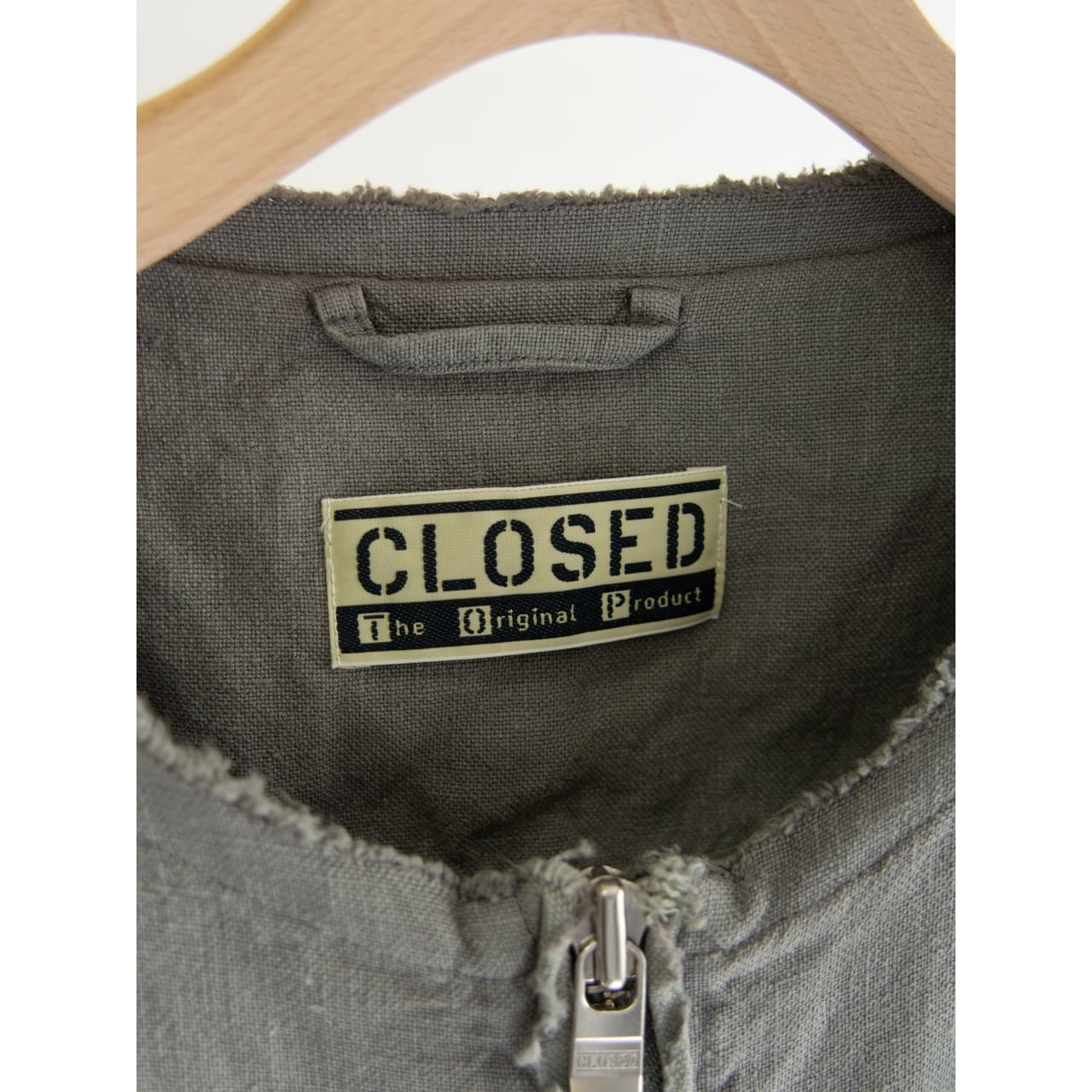【CLOSED】100% Linen Collarless Jacket（クローズド ノーカラーリネンジャケット）