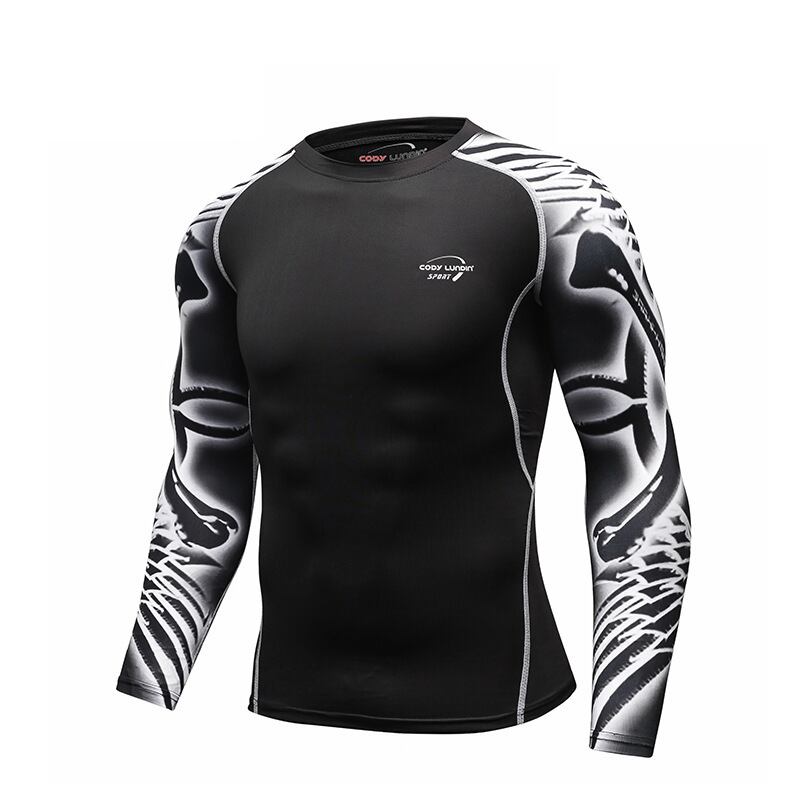 ストレッチインナー トップス 長袖 黒白