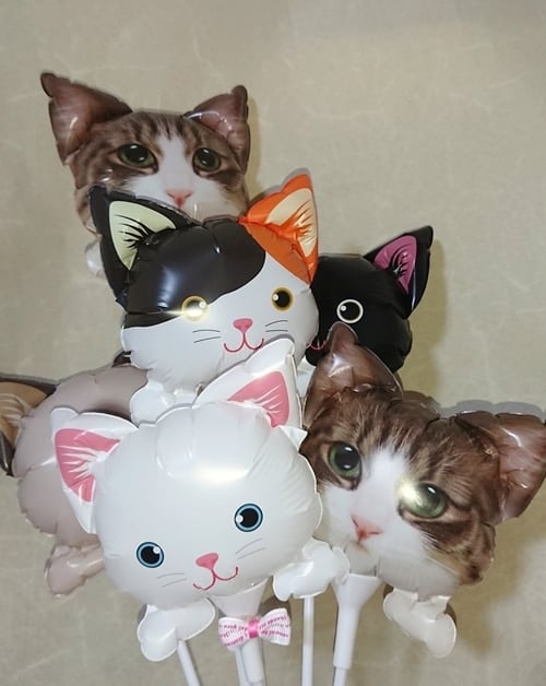 ねこちゃんステックバルーン シロ 【ネコ風船】 | ウエディング