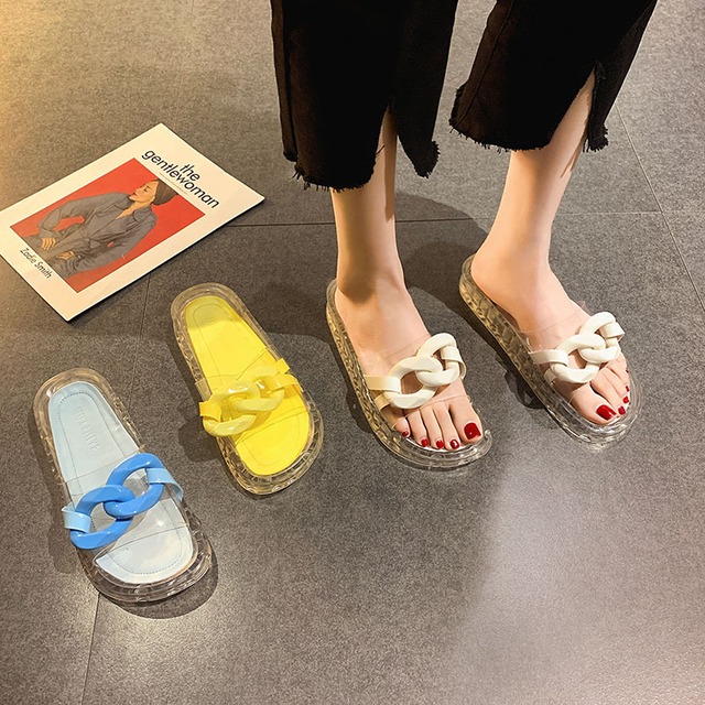 ミュールサマーチェーン レッドサンダル 靴 シューズ 夏物 フェイクシューズ24311223722