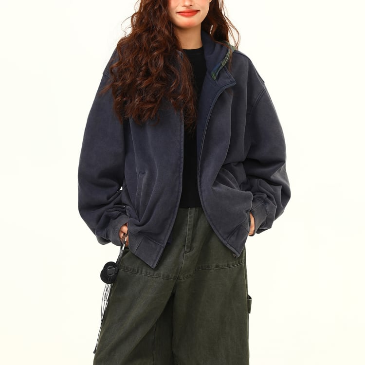 ジップアップ ヴィンテージ風 パーカー L00153