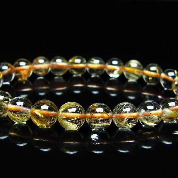 ルチルクォーツ ブレスレット 8mm タイチンルチル ブレスレット メール便可 [M便 1/10] 111-49142