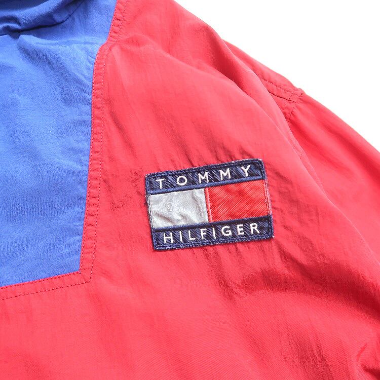 古着 90年代 TOMMY トミー ヒルフィガー ナイロン アノラックパーカー