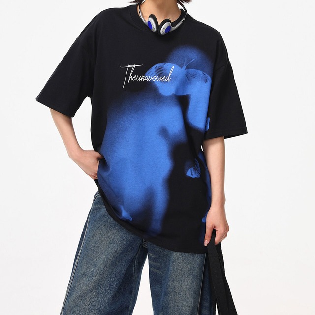 グラデーションフォトプリントオーバーTシャツ 2col   R01798
