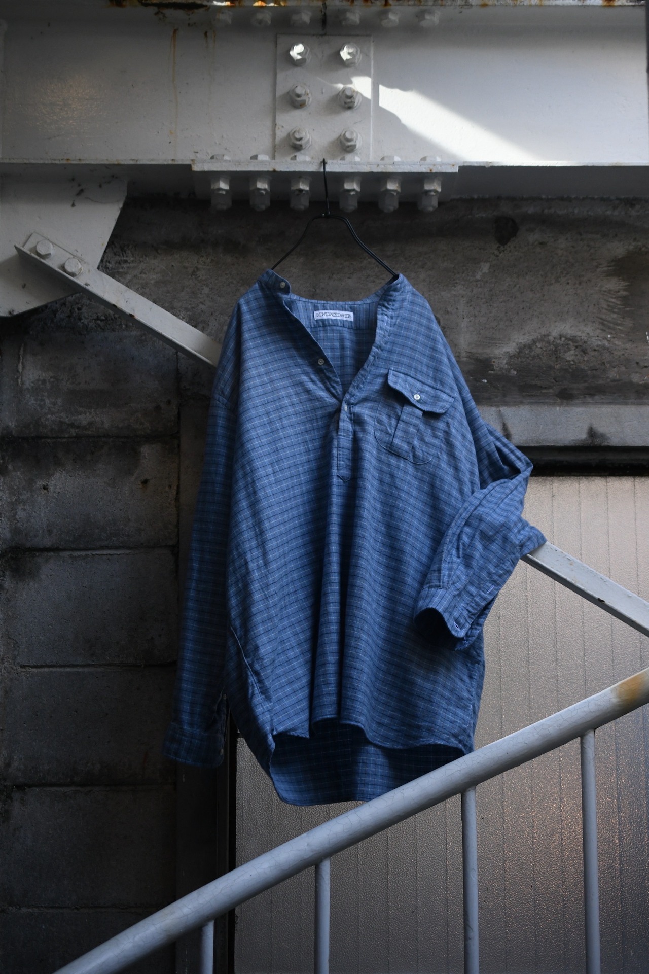 INDIVIDUALIZED SHIRTS / Ex Cotton Casemere pullover shirt (Blue graph check)