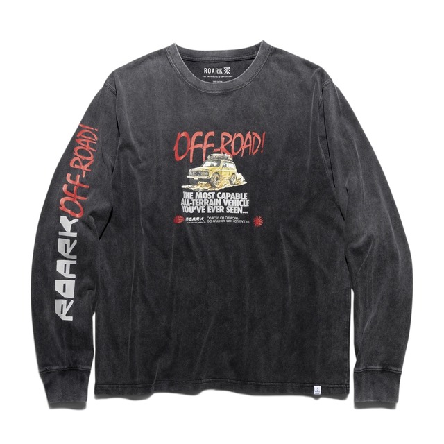 ROARK | "OFF ROAD" |  WELL WORN L/S TEE | ロアーク | ロングTシャツ | BLACK | RLTJ1253-BLK