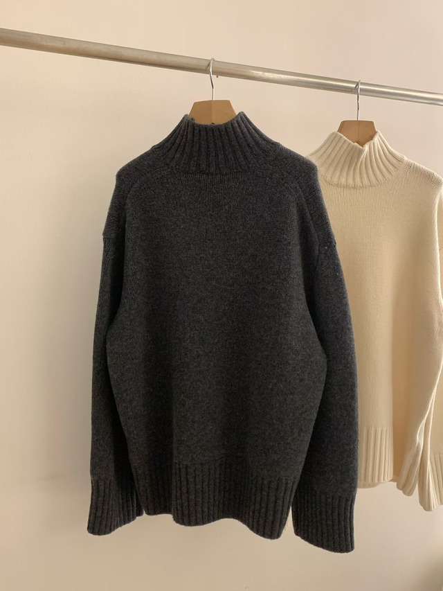(予約) HAUS / Rendle high neck loose pullover 2color