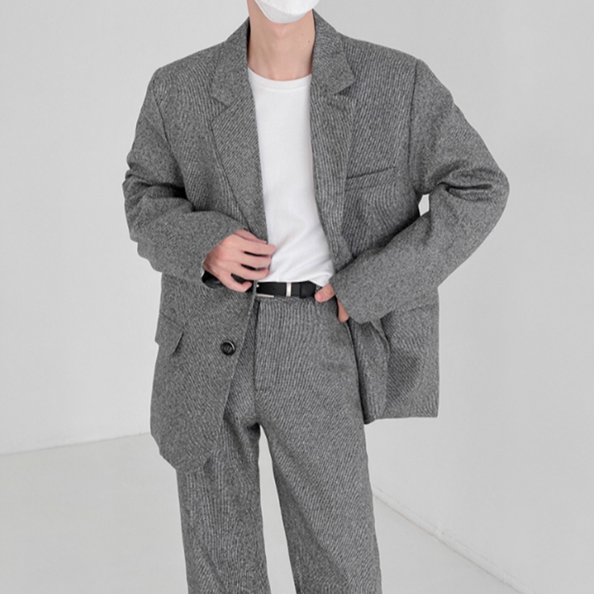 ヘリンボーンウールライクテーラードセットアップ LB1404 | LIBERD