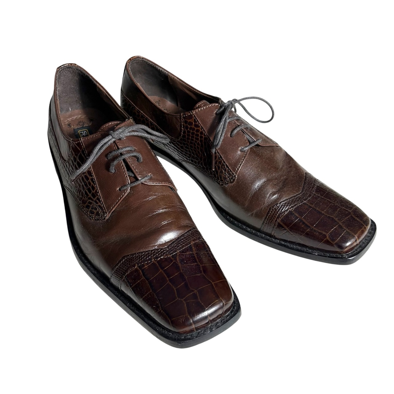 STACY ADAMS embossed swithing leather shoes