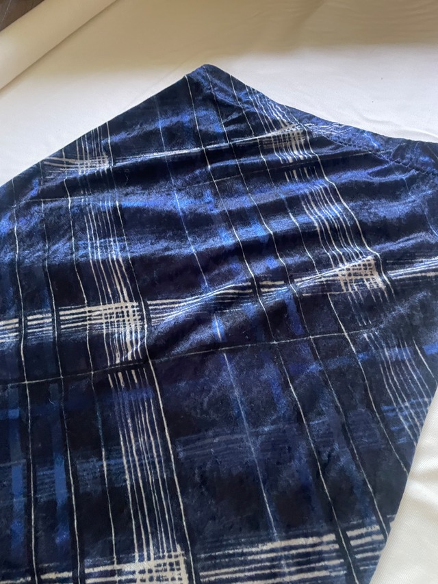90s-00s VINTAGE Check Velour Maxi Skirt