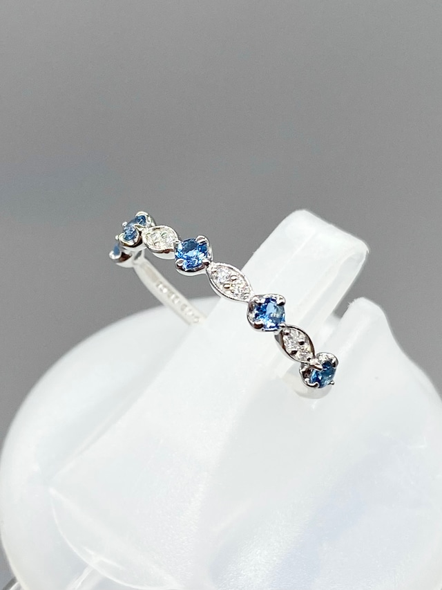 【新品】【3日以内返品可（※カード/キャリア決済の場合）】アクアマリン 計0.19ct / ダイヤモンド 計0.06ct Pt900 リング【新品】