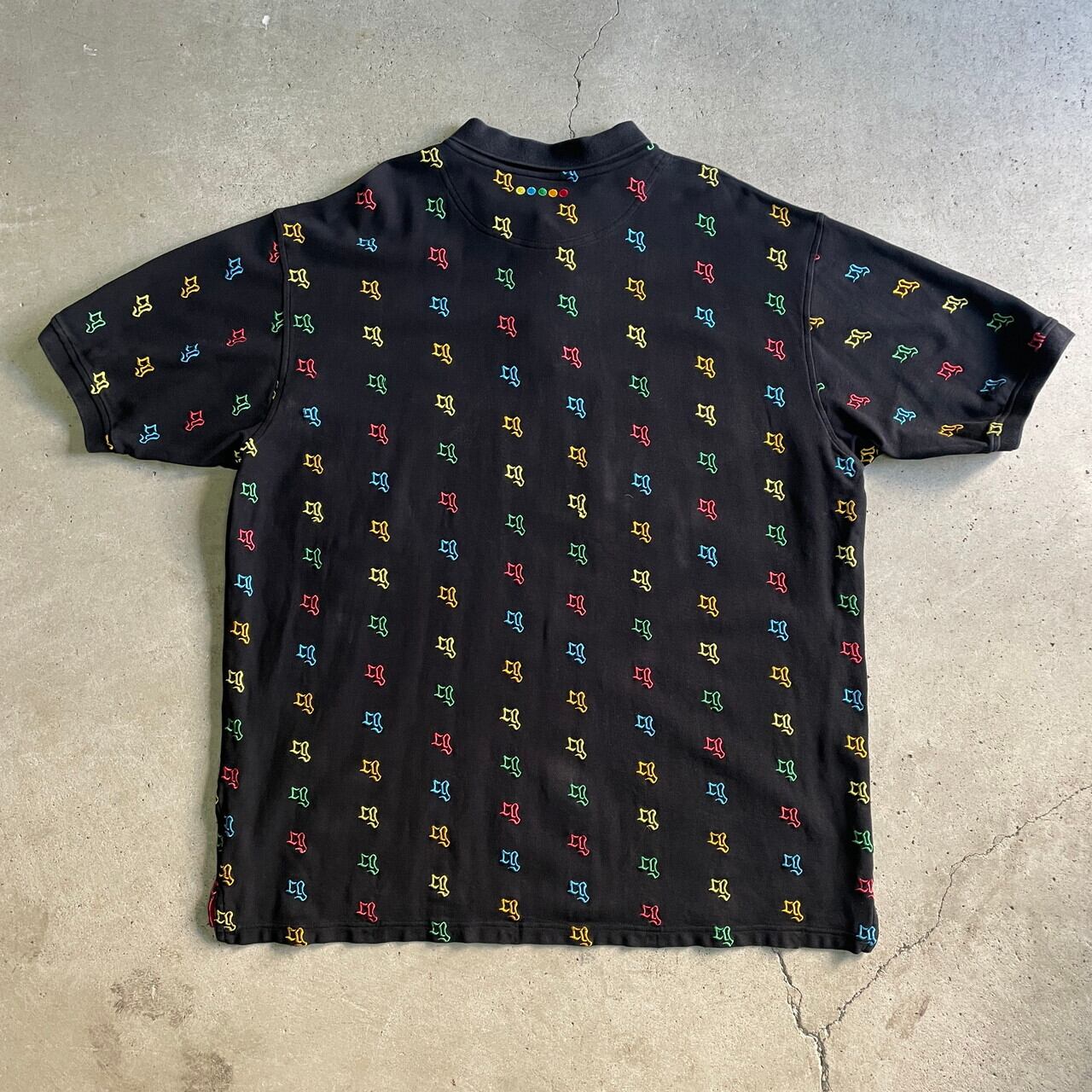 ビッグサイズ COOGI クージー 総柄 刺繍 ポロシャツ メンズ3XL 古着