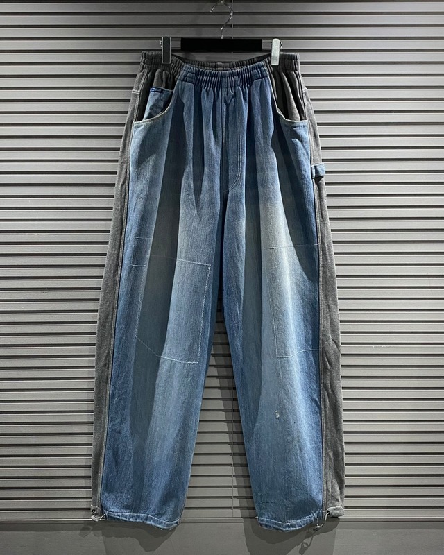 【X VINTAGE】“KOMAN” Denim Switching Vintage Sweat Pants