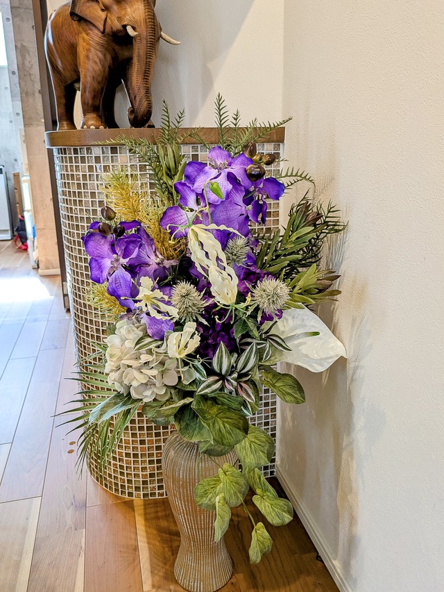 YSアウトレット 高級造花 会社様・店舗様向けゴージャスなバンダのインテリアフラワー