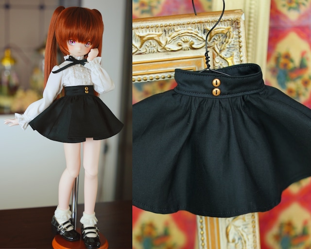 MDD対応OF【おしゃま全円ミニスカート（黒）】　MDD Outfit【Oshama mini-skirt (black)】