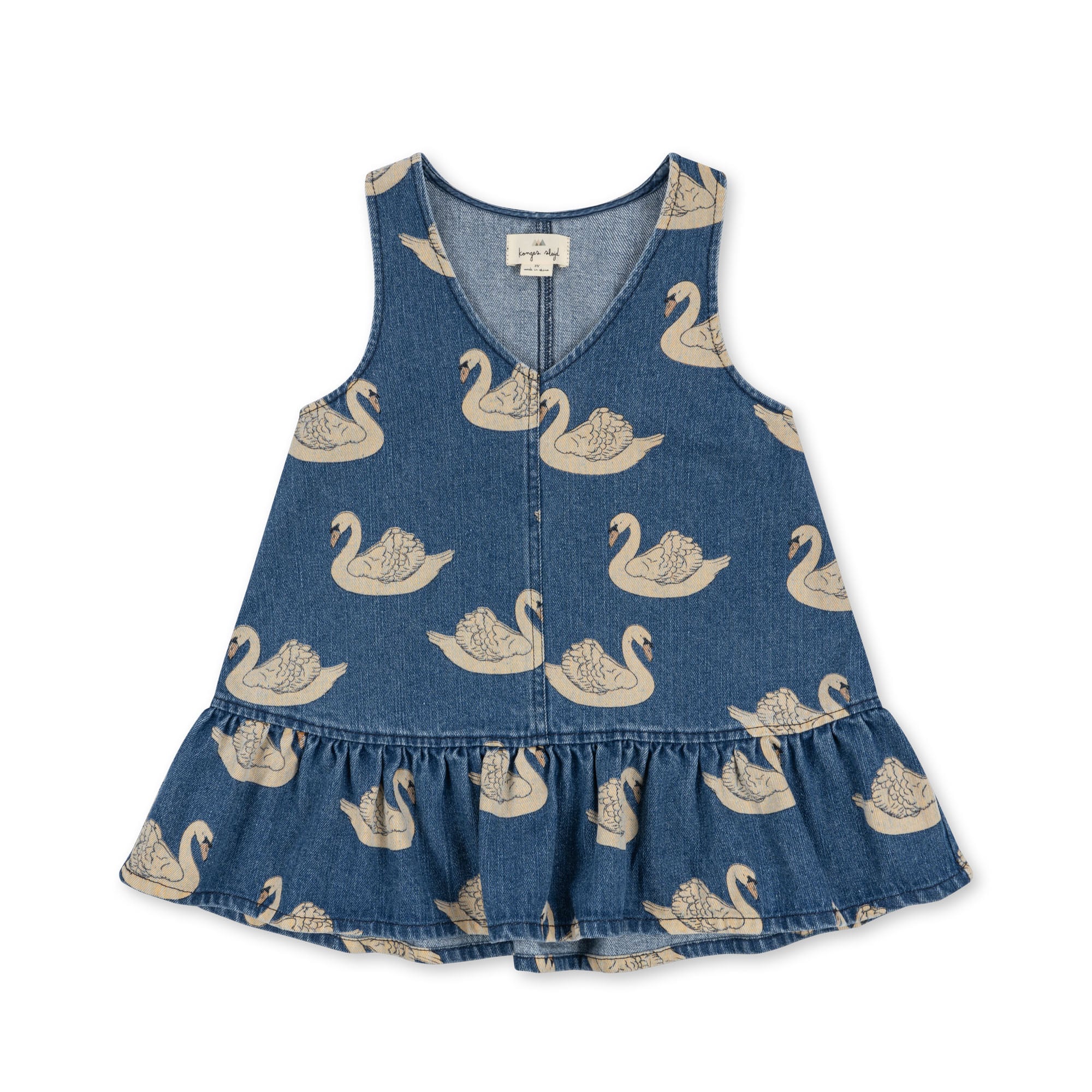 【LAST1/2Yのみ】MAGOT DRESS GOTS SWAN【Konges Sloejd コンゲススロイド】ジャンパースカート スワン デニム