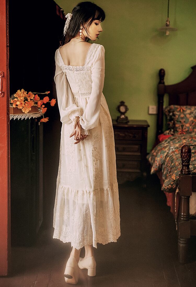 天使 ヴィンテージ ワンピース 儚い アンティーク 白 清楚 繊細 長袖 レディース ロング One Piece Angel Antique Elegant Ladies Antoinette 天使 ヴィンテージ ワンピース 儚い アンティーク 白 清楚 繊細 長袖 レディース ロング One Piece Angel Antique Elegant Ladies Antoinette