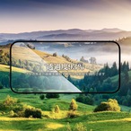 Hy+ iPhone16 Plus フィルム ガラスフィルム W硬化製法 一般ガラスの3倍強度 全面保護 全面吸着 日本産ガラス使用 厚み0.33mm ブラック