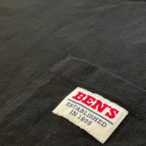【BEN DAVIS】ポケットTシャツ ポケt 黒ボディ パッチ 刺繍 Mサイズ ベンデイビス US古着