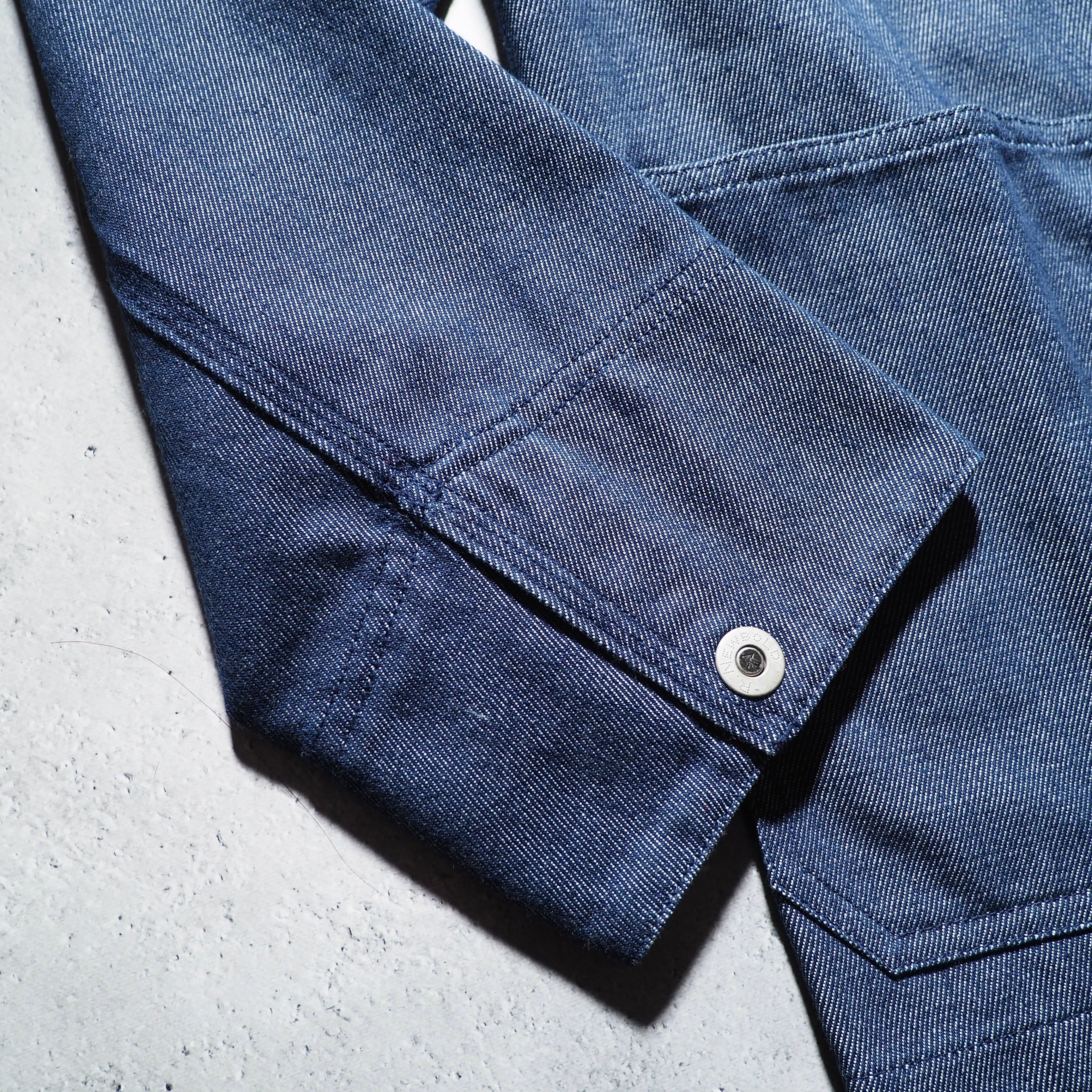 " R.NEWBOLD " Side Pockets Tape processing Design Denim jacket