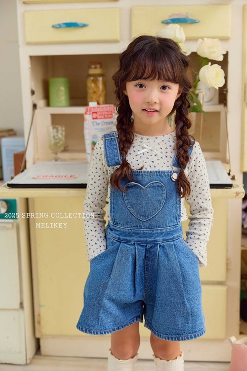 ラスト1 JS【即納】<melikey>  Heart pocket suspender pants