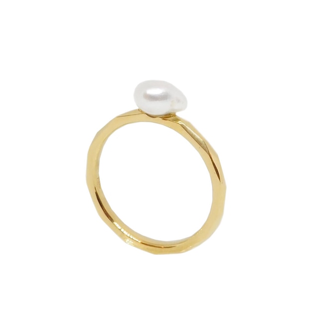 K18YG baroque pearl ring