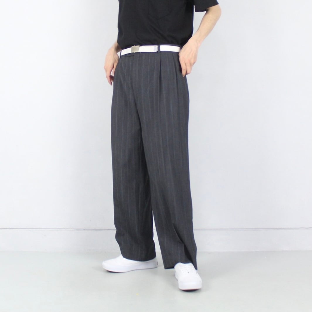 vintage Christian Dior ストライプ 2タックワイドスラックス vintage Christian Dior ストライプ 2タックワイドスラックス