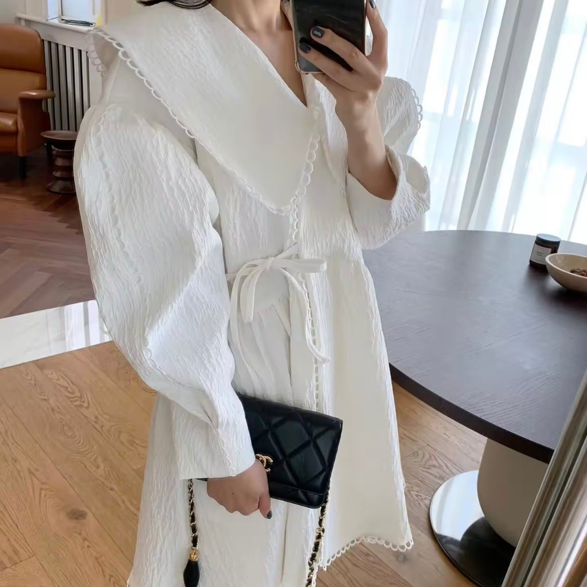 ビッグカラーレトロミニワンピース